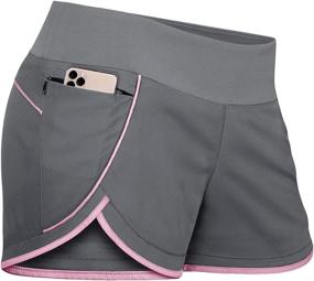 img 4 attached to 🏃 Fulbelle Women's Banded Waist Running Fitness Workout Shorts with Concealed Zippered Pockets