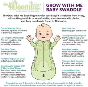 img 2 attached to 👶 Универсальный Woombie Grow with Me Air - конвертируемый плед для младенцев: от новорожденного до малыша, вентиляция для оптимального комфорта, превращается в носимый плед, дизайн со звездами