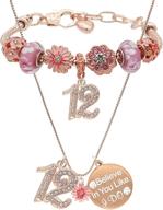 birthday celebration jewelry set for girls: necklace, bracelet & pendant accessories logo