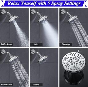 img 3 attached to 🚿 Enhanced Shower Experience: 5-Inch Rain Shower Head with High Pressure and 5 Spray Settings - Diiwet High Flow Shower Head