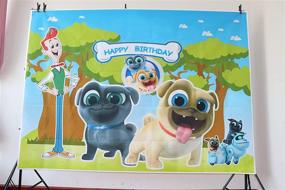 img 2 attached to 🐾 Captivating GYA 7x5ft Puppy Dog Pals Paw Birthday Party Backdrop: Ideal for Boys' Happy Birthday Photography, Cake Table Decorations, & Baby Shower Moments with Striking Photo Studio Booth Props