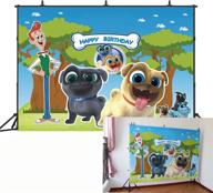 🐾 captivating gya 7x5ft puppy dog pals paw birthday party backdrop: ideal for boys' happy birthday photography, cake table decorations, & baby shower moments with striking photo studio booth props logo