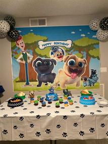 img 3 attached to 🐾 Captivating GYA 7x5ft Puppy Dog Pals Paw Birthday Party Backdrop: Ideal for Boys' Happy Birthday Photography, Cake Table Decorations, & Baby Shower Moments with Striking Photo Studio Booth Props
