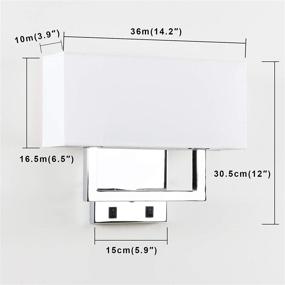 img 3 attached to Permo Set Of 2 Single Wall Sconce With Twin Head And Twin On/Off Switch Button Living Room Bedside Nightstand Light Fixture With White Textile Shades (Chrome)