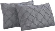 🛏️ vaulia lightweight microfiber pillow shams, grey king size 2-piece set with stylish pinch pleat design logo