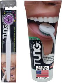 img 4 attached to 👅 Peak Essentials TUNG Brush Kit: Premium Tongue Cleaner Scrubs, Fights Bad Breath & Eliminates Odor with Fresh Mint - BPA Free, Made in America - Set of 1