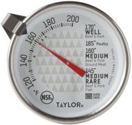 🌡️ taylor precision products oven safe analog dial meat thermometer - 2 inch stainless steel dial for grill, bbq, kitchen cooking logo