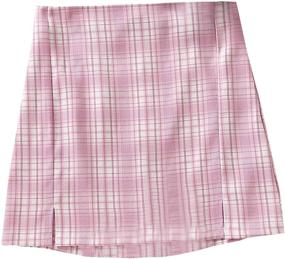 img 4 attached to SOLY HUX Womens Plaid Split Women's Clothing for Skirts