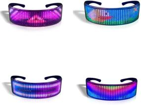 img 3 attached to Customizable Bluetooth LED Glasses – Full-Color Luminous Animation with Flashing Messages – Perfect for Birthday Parties, Cheer Props, and More