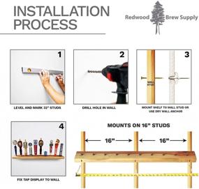 img 1 attached to 🍺 36-Inch Reclaimed Redwood Beer Tap Display Shelf - Wall Mounted Hanging Shelves, Handcrafted in USA - Holds 10 Tap Faucet Handles (32)