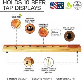 img 2 attached to 🍺 36-Inch Reclaimed Redwood Beer Tap Display Shelf - Wall Mounted Hanging Shelves, Handcrafted in USA - Holds 10 Tap Faucet Handles (32)