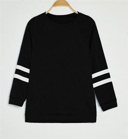 img 2 attached to Apbondy Crewneck Sweatshirts Striped Pullover