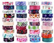 🎨 colorful decorative washi tape set - 40 rolls, leaves floral tree design - perfect for crafts, scrapbooking, bullet journaling, diy projects, gift wrapping - purple logo