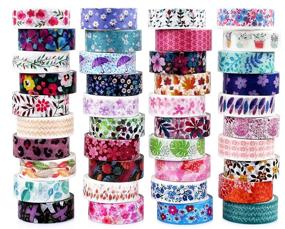 img 4 attached to 🎨 Colorful Decorative Washi Tape Set - 40 Rolls, Leaves Floral Tree Design - Perfect for Crafts, Scrapbooking, Bullet Journaling, DIY Projects, Gift Wrapping - Purple