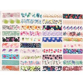 img 3 attached to 🎨 Colorful Decorative Washi Tape Set - 40 Rolls, Leaves Floral Tree Design - Perfect for Crafts, Scrapbooking, Bullet Journaling, DIY Projects, Gift Wrapping - Purple