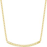 fancime 18k rose yellow gold bar necklaces for women - diamond-cut smile necklace, fine jewelry gifts 16+2 inch extender logo