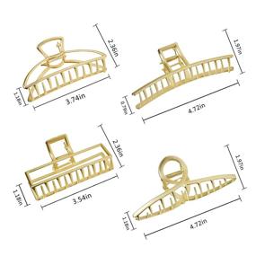 img 3 attached to Charyeah Hair Claw Clips Charyeah Strong Hold Hair Clips For Thick Hair 4 Set Hair Clips For Women Nonslip Metal Big Hair Catch Barrette Jaw Clamp For Girls