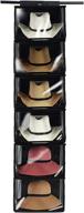 🤠 treehouse london - xl 6 shelf cowboy hat rack with dust cover - closet organizer for wide brimmed hats - wardrobe hanging western hat holder storage - efficiently organize and protect your hat collection логотип