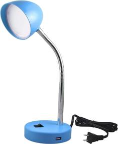 img 3 attached to 💡 MaxLite LED Desk Lamp with USB Charging Port - Blue, Adjustable Neck, On/Off Switch, Modern Table Lamp for Reading, Work or School - Warm Gentle Light