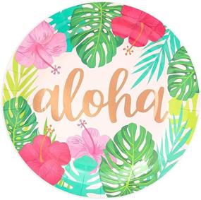 img 2 attached to Aloha Hawaiian Paper Plates for Luau Birthday Party Decorations - Pack of 48 (9 Inches)