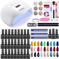 27 colors gel nail polish kit with uv light + 120w uv led nail dryer lamp - complete gel nail polish set with top coat, base coat, matte finish - popular diy gel nail manicure tools at home logo