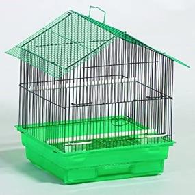 img 2 attached to 🐦 Peak Style Bird Cage with Blue Ribbon Roof