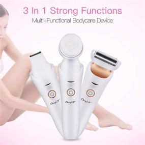 img 1 attached to 🪒 CkeyiN Electric Razor for Women: 3-in-1 USB Rechargeable Groomer Shaver – Hair Remover for Legs, Bikini Line, Underarms – Cordless Foil Shaver – Wet & Dry Shaving – Painless