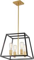 🔥 stunning artika car15-on carter square 4 pendant light fixture: chic kitchen island chandelier in striking steel black and gold finish логотип