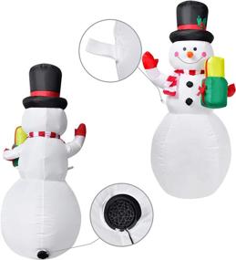 img 1 attached to 🎅 Inflatable Snowman Christmas Decoration - 5 Feet Tall with Colorful Rotating Built-in LED Lights by Doingart