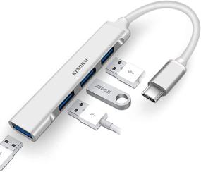 img 4 attached to 🔌 KINDRM USB C Hub Adapter: 4in1 Multiport Type C to USB 3.0 Hub for MacBook, iPad Pro, Pixelbook, and More