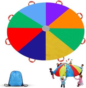 img 4 attached to 🌈 Gimilife Multicolored Cooperative Toddlers Parachute