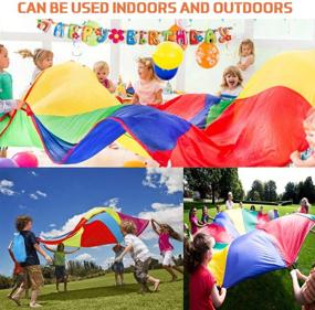 img 2 attached to 🌈 Gimilife Multicolored Cooperative Toddlers Parachute