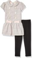 cute and comfy: little me girls dress with legging, perfect for playtime logo