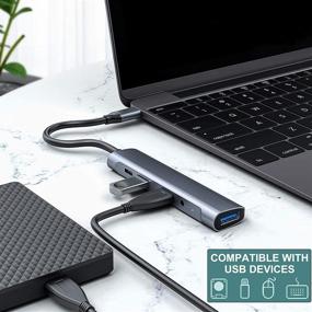 img 3 attached to Enhanced Connectivity: 5 Ports USB C Hub Adapter for MacBook Series with USB 3.0, USB 2.0, 60W Power Delivery, 3.5 mm Audio Jack