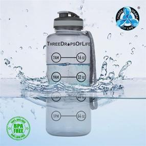 img 2 attached to 💧 64oz Hydration Tracking Sports Water Bottle - Three Drops of Life, the Top Daily Hydration Monitor and Largest Time Tracker Sport Bottle for Optimal Hydration