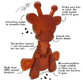 img 3 attached to 🦒 Little Bamber: Natural Amber and Rubber Giraffe Teething Toy for Soothing Natural Teething Comfort