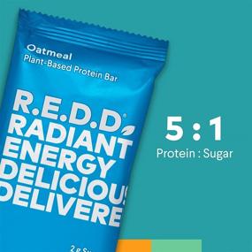 img 2 attached to 🌱 R.E.D.D. Bar - Vegan Protein Bar, Low Sugar & Gluten-Free, Oatmeal Flavored, Pack of 12 Bars