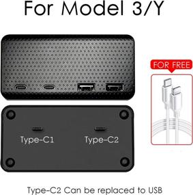 img 3 attached to 🔌 SUMK 2021 Tesla Model 3/Y 4-Port USB Hub Adapter: Game & Boombox Music Accessory for Model 3 Model Y, Refreshed 2021 Upgrade