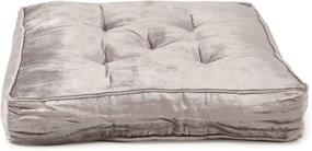 img 2 attached to REDEARTH Velvet Floor Pillows - Premium Rayon Cotton Velvet Washable Plush Extra Soft Square Seat Cushion with Handle: Ideal for Dining, Patio, Office & Hardwood Floor (22x22x4, Light Gray) - Single Pack