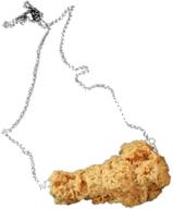 🍗 funny handmade simulation fried chicken pendant necklace - perfect party jewelry for women and girls logo