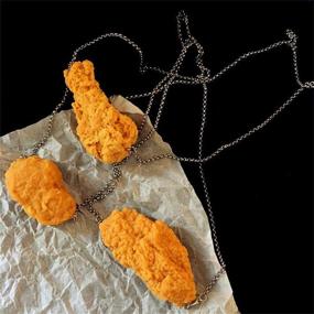 img 1 attached to 🍗 Funny Handmade Simulation Fried Chicken Pendant Necklace - Perfect Party Jewelry for Women and Girls