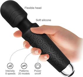 img 1 attached to 💆 Roysmart Wand Power Massager: 20 Magic Vibration Modes, Whisper Quiet & Waterproof - Perfect for Neck, Shoulder, Back Massage, Sports Recovery & Muscle Aches (Black)