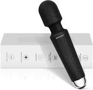 💆 roysmart wand power massager: 20 magic vibration modes, whisper quiet & waterproof - perfect for neck, shoulder, back massage, sports recovery & muscle aches (black) logo