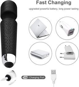 img 2 attached to 💆 Roysmart Wand Power Massager: 20 Magic Vibration Modes, Whisper Quiet & Waterproof - Perfect for Neck, Shoulder, Back Massage, Sports Recovery & Muscle Aches (Black)