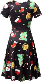 img 3 attached to 🎄 Stylish and Festive: MSBASIC Women's Christmas Dress - V Neck Holiday Casual Flare Party Dress
