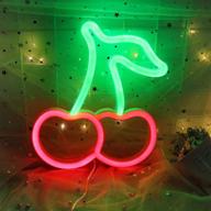 🍒 cherry neon signs led lights for room decor | red aesthetic led light fruit nightlight for bedroom, bar, hotel, party, game room | wall art decoration логотип