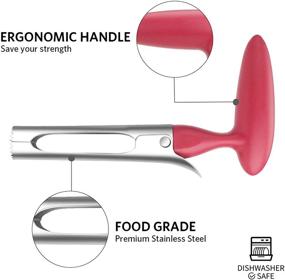 img 3 attached to 🍎 Asdirne Premium Apple Corer: Food-Grade Stainless Steel Blade for Easy Removal of Apple and Pear Cores, Sturdy Ergonomic Handle – Sharp and Durable, 6.9 Inch, Red