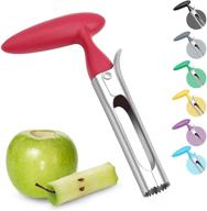 🍎 asdirne premium apple corer: food-grade stainless steel blade for easy removal of apple and pear cores, sturdy ergonomic handle – sharp and durable, 6.9 inch, red logo