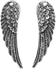 img 1 attached to 🕊️ 10 Pack of JGFinds Angel Wings Pendant Charms - Silver Tone DIY Jewelry Making Supplies