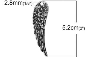 img 2 attached to 🕊️ 10 Pack of JGFinds Angel Wings Pendant Charms - Silver Tone DIY Jewelry Making Supplies